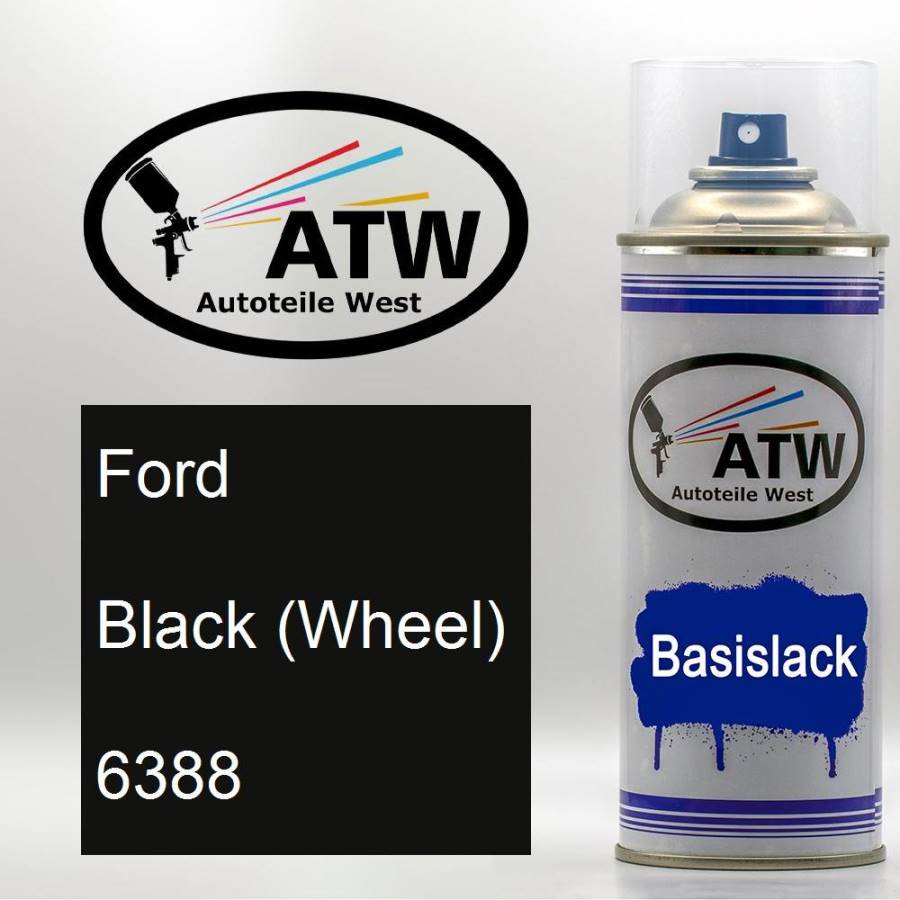 Ford, Black (Wheel), 6388: 400ml Sprühdose, von ATW Autoteile West.